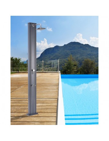 DUCHA SOLAR PARA PISCINAS GRE EN DOS PIEZAS EN ALUMINIO SIN LAVAPIES