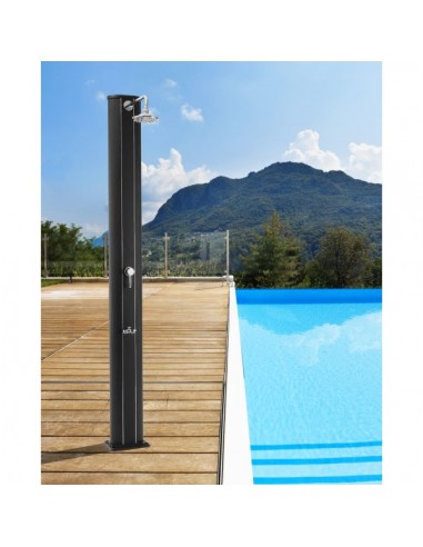 Ducha solar aluminio negro 40L con...