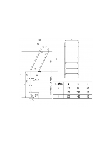 Escalera modelo Mixto Asimétrico...